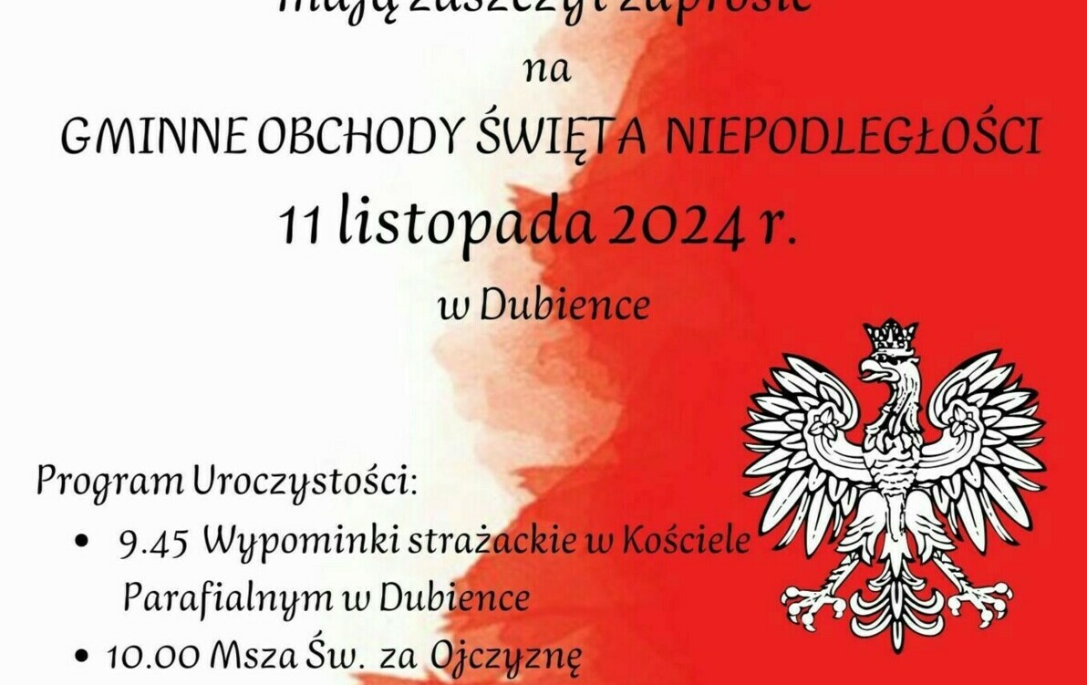 Zdjęcie do Zaproszenie na Gminne obchody Święta Niepodległości 